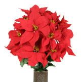 Red Poinsettia (Silk Cemetery Flowers)