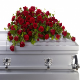 Red Rose Reverence Casket Spray