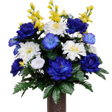 Morning Glories, Daisies and Peonies (Silk Cemetery Flowers)