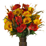Red and Orange Poppy Mix (Silk Cemetery Flowers)
